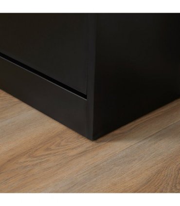 Shoe Cabinet Storage Cupboard 2-Tier Wood 12 Pairs  Black Cabinet