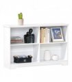 Office Bookcase White 4-Compartment Low Shelves Cube Display Adjustable
