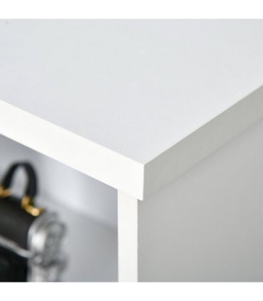 Office Bookcase White 4-Compartment Low Shelves Cube Display Adjustable