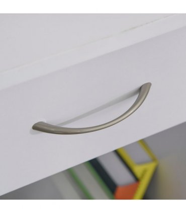L-Shaped Corner Computer Desk w/ 2 Shelves Worktop Keyboard Tray White