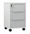 3-Drawer Locking File Cabinet Mobile Chest of Drawers Side Table Wheels