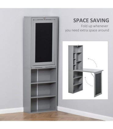 Folding Convertible Desk with Blackboard Multi-function Workstation