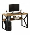 Computer Writing Desk K-Shaped Steel Leg Storage Shelf Home Office