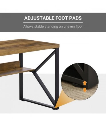 Computer Writing Desk K-Shaped Steel Leg Storage Shelf Home Office