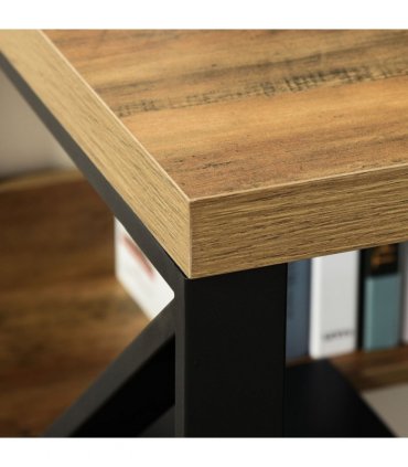 Computer Writing Desk K-Shaped Steel Leg Storage Shelf Home Office