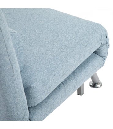 Single Folding 5 Position Convertible Sleeper Chair Sofa Bed Blue