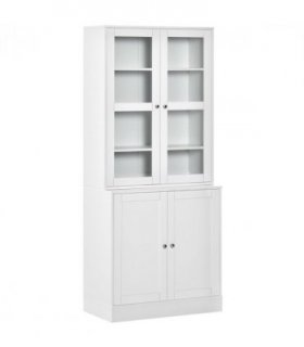 Modern Bookcase Display Storage Cabinet White MDF 178.5H x 76W x 40Dcm
