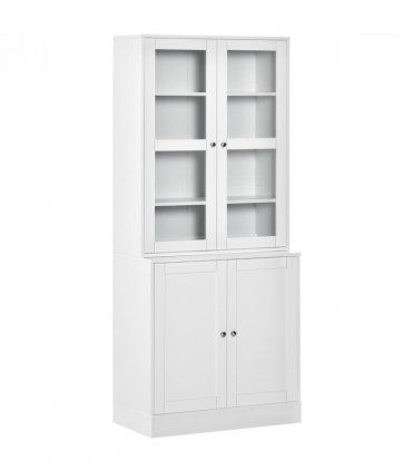 Modern Bookcase Display Storage Cabinet White MDF 178.5H x 76W x 40Dcm