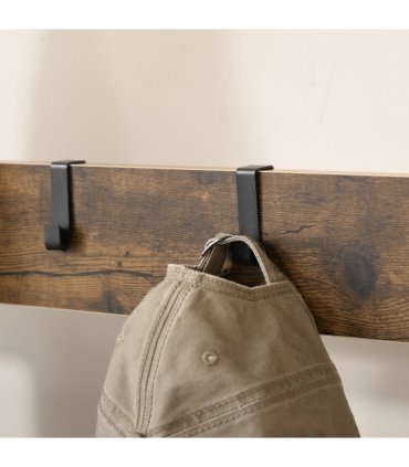 Industrial Coat Rack Stand with 8 Hooks Hangers Storage Cabinet Brown
