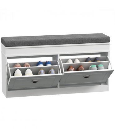 Shoe Storage Bench with Seat Cushion Cabinet Organizer with 2 Drawers
