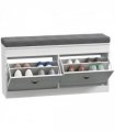 Shoe Storage Bench with Seat Cushion Cabinet Organizer with 2 Drawers