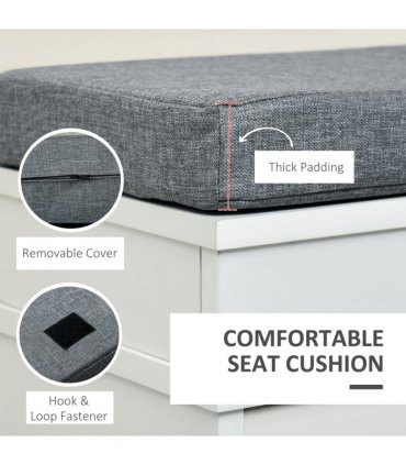 Shoe Storage Bench with Seat Cushion Cabinet Organizer with 2 Drawers