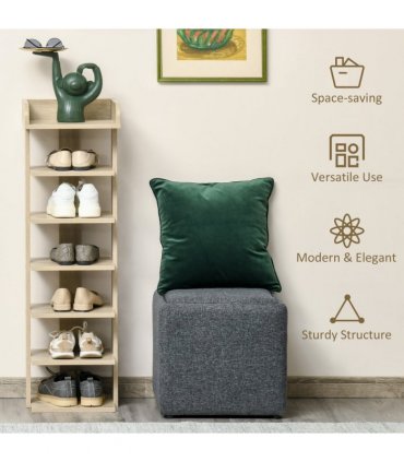 Shoe Rack Organizer 7 Tier Storage Shelf Wooden Display Cabinet Oak