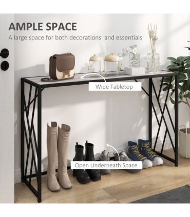 Vintage Sofa Table, Metal Frame Console Table for Hallway Living Room