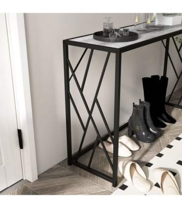 Vintage Sofa Table, Metal Frame Console Table for Hallway Living Room
