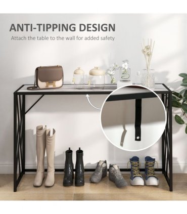 Vintage Sofa Table, Metal Frame Console Table for Hallway Living Room