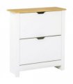 Shoe Cabinet Spacious 2 Drawers Particle Board White 80H x 72L x 26Dcm