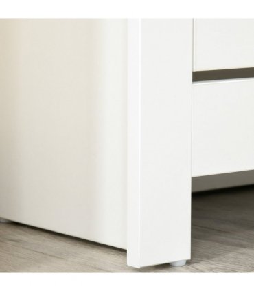 Shoe Cabinet Spacious 2 Drawers Particle Board White 80H x 72L x 26Dcm