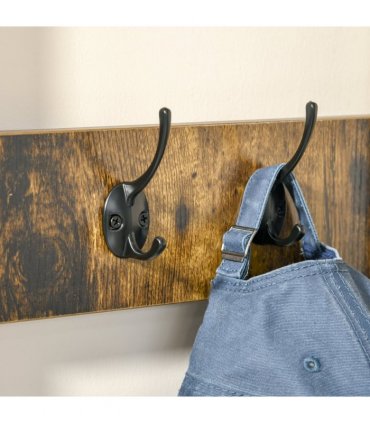 Entryway Coat Rack Hall Tree Shoe Bench 3 in 1 Design Metal Rack HOMCOM