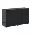 Side Cabinet with 2 Door Cabinet and 2 Drawer for Home Office Black