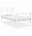 Bed Frame White Metal 100x200 cm