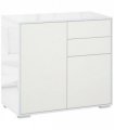 Side Cabinet White Glossy and Matte Combo 2 Door 2 Drawer 74H x 79W x 36Dcm