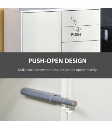 Side Cabinet White Glossy and Matte Combo 2 Door 2 Drawer 74H x 79W x 36Dcm