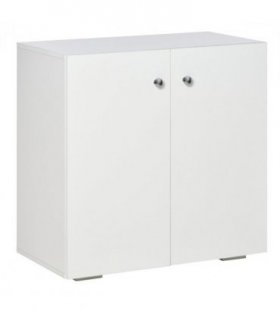HOMCOM Freestanding Storage Cabinet w/ Two Shelves Wooden Sideboard - White