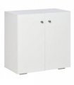 HOMCOM Freestanding Storage Cabinet w/ Two Shelves Wooden Sideboard - White