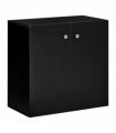 Wooden Sideboard Black 70H x 70W x 39Dcm Particleboard Modern Design Two Shelves