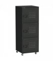 Rolling Storage Cabinet 3-Tier Mobile File Cabinet with Wheels Black