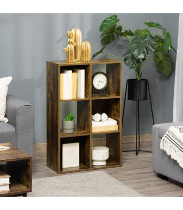 Storage Shelf Rustic Brown 3-tier 60W x 30D x 93Hcm Particleboard Shelf