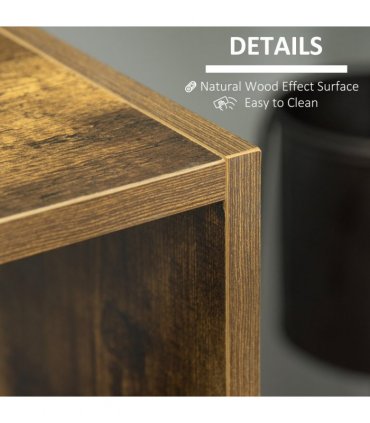 Storage Shelf Rustic Brown 3-tier 60W x 30D x 93Hcm Particleboard Shelf