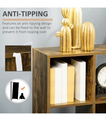 Storage Shelf Rustic Brown 3-tier 60W x 30D x 93Hcm Particleboard Shelf