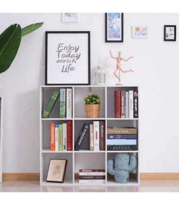 9 Cube Storage Unit Cabinet Bookcase Display Shelves Chipboard - White