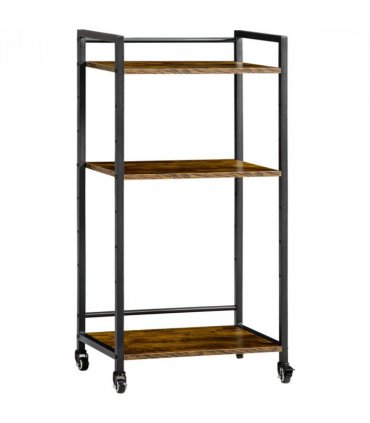 HOMCOM 3-Tier Printer Stand, Utility Cart, Rolling Trolley Adjustable Shelves