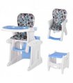 3-in-1 Convertible Baby High Chair Booster Seat w/ Removable Tray Blue