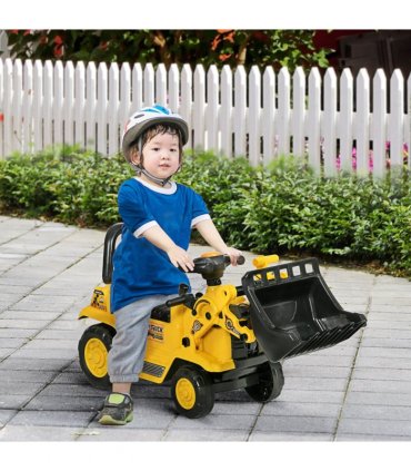 Ride-On Bulldozer Toddler Scooter Storage Cart Construction Truck