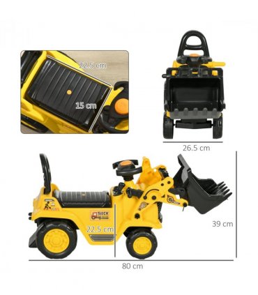 Ride-On Bulldozer Toddler Scooter Storage Cart Construction Truck
