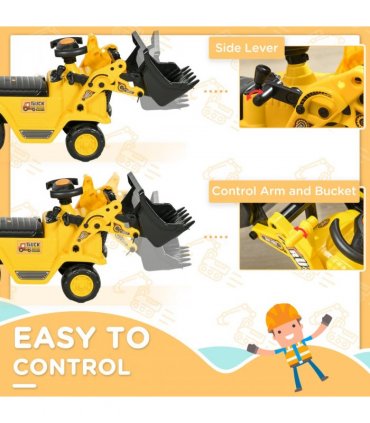 Ride-On Bulldozer Toddler Scooter Storage Cart Construction Truck