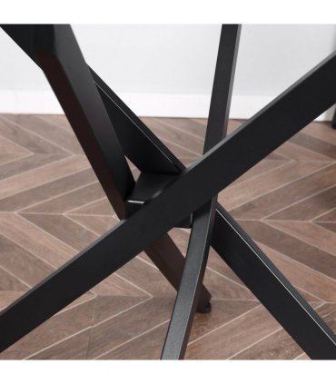 Side Table Black Glass Metal 80x80x75cm 0.7cm 5kg Clear Glass Top Modern