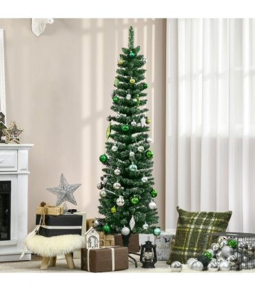 5.5FT Artificial Snow Dipped Christmas Tree Home Indoor Green HOMCOM