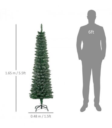 5.5FT Artificial Snow Dipped Christmas Tree Home Indoor Green HOMCOM