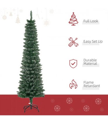 5.5FT Artificial Snow Dipped Christmas Tree Home Indoor Green HOMCOM