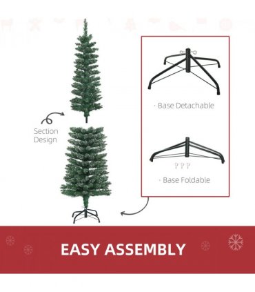 5.5FT Artificial Snow Dipped Christmas Tree Home Indoor Green HOMCOM