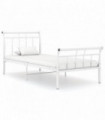 Bed Frame White Metal 90x200 cm