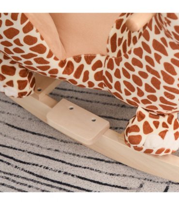Baby Rocking Horse Kids Ride on Giraffe Plush Toy W/ 32 Song Seat Belt