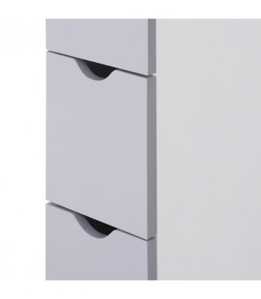 Bathroom Storage Cupboard Thin Cabinet Unit Shelf White 15W x 33D x 136.5H MDF