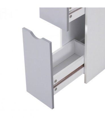 Bathroom Storage Cupboard Thin Cabinet Unit Shelf White 15W x 33D x 136.5H MDF