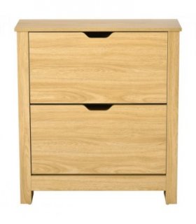 Shoe Storage Cabinet Brown Oak Tone Finish 12 Pairs 80H x 72L x 26Dcm